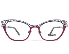 BOZ Eyeglasses Frames FRISSON 7082 Purple Pink Silver Cat Eye 51-18-140 picture