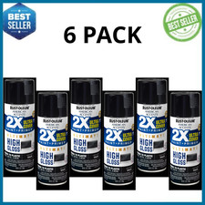 Rust-Oleum American Accents 2X Ultra Cover Gloss Black Spray Paint 12oz, 6 Pack picture