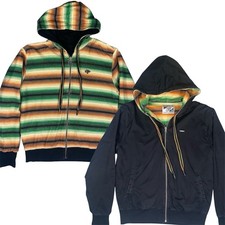 Vintage Circa Skateboarding Reversible Two Side Zip Hoodie Mens Medium picture