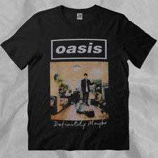 Oasis Band Definitely Maybe 90s Vintage Black T-Shirt picture