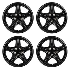 4Pcs 14 Inch Wheel Covers Hub Caps All Black Snap On Exterior Cap picture