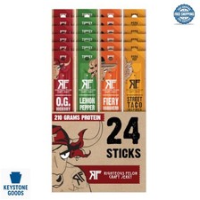 Meat Sticks Variety Pack 24 Count Beef Turkey Pork Gluten Free High Protein picture
