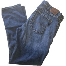 Hollister Slim Straight Jeans Mens 36x32 Dark Wash Stretch Blue Denim Pants EUC picture