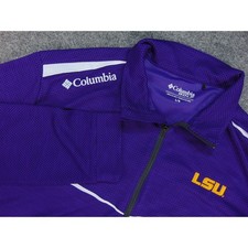 LSU Tigers Pullover Mens Large Columbia Golf Purple Quarter Zip Sweater Jacket picture
