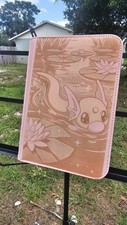 Pokémon Dratini Laser  Engraved 9 Slot 540 Card Binder Pink Tag Zipper Ringless picture