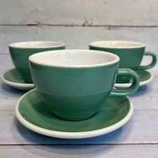 Acme Classic Large (Latte) 3 Cup & Saucer Sets Teal (Feijoa Green) Coffee 280ml picture