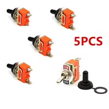 5X 12V SPST Solid Metal Toggle Switch ON/OFF Single Pole for Marine / Automotive picture