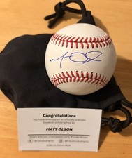 Matt Olson Autographed MLB Baseball Fanatics Authentic & MLB Hologram COA Braves picture