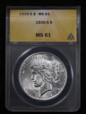 1926-S Peace Silver Dollar ANACS MS-61 picture