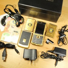 Rare Vintage Global Mobile G100 Unlocked Phone Gold In Box Collectible Bundle picture