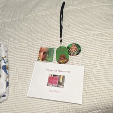 David Byrne Voyage of Discovery VIP Passes & Lanyard, Tote Bag, Signed Book. picture