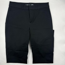 Old Navy Pants Womens 12 Tall Black Pixie Straight Ankle Ponte Slim Zip picture