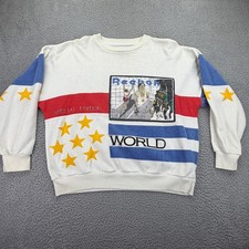 Vintage Reebok Sport Special Edition World Record Sweatshirt White Large 80-90s picture