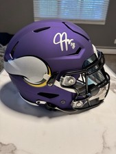 Justin Jefferson Signed speed, flex Vikings Purple Helmet Beckett BAS picture