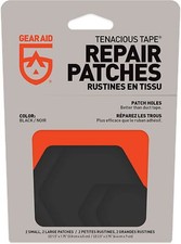 GEAR AID Tenacious Tape Repair Patches, 2 Small & 2 Large - Black picture