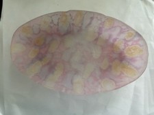 Vintage Ilanit Olamtov 8.25” Glass Leaf Pattern Dish Jerusalem Israel picture