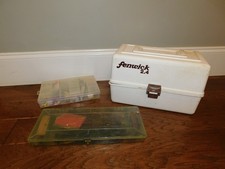 LOT 3 Tackle Boxes Fishing Lures Worms Bait Various Fenwick 2.4 Plano++ FULL picture