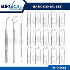 45 Pcs Basic Dental Instruments Set Mirror Explorer College plier German Grade picture