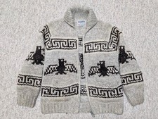 vintage KANATA handknit COWICHAN cardigan sweater S thunderbird EAGLE jacket picture