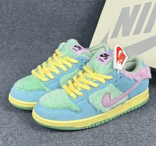 Nike SB Dunk Low Verdy Visty Blue Green Corduroy Faux Fur Men's Shoes picture