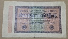 WEIMAR REPUBLIC (GERMANY) / 20,000 MARK BANKNOTE (SEPTEMBER 20, 1923 / TORN) picture