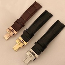 14-21mm for TISSOT Brown Genuine Leather watchStrap Band Croco Style BuckleClasp picture