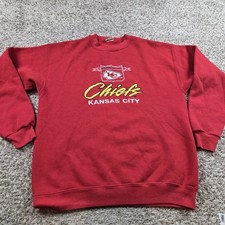 Vintage Kansas City Chiefs Sweatshirt Mens Medium Red Crew NFL picture
