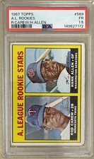 1967 Topps Rod Carew/ Hank Allen A. L. Rookies Stars #569 PSA 1.5 picture
