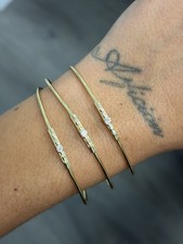MAUBOUSSIN PARIS 18k Yellow Gold & Diamond Trio of Bangle Bracelets 1980s picture