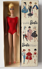 Vintage Barbie Blonde SWIRL PONYTAIL Doll with Box, Shoes, Booklet, PLEASE READ picture