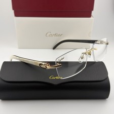 NEW Cartier BUFFS Clear Frameless Gold Frame Buffalo Sunglasses picture