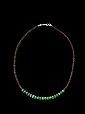 Native American Mohave Green Turquoise Heishi Necklace picture