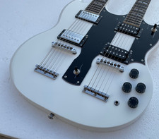 Double Neck 6 & 12 String Electric Guitar Bone Nut Glossy Finished Solid Body picture