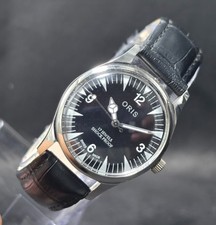 Vintag Oris Hand Winding 17 Jewels Men's Black Dial Refurbished Watch picture