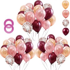 Rose Gold & Burgundy Balloon Kit - 62Pcs Confetti Latex for Baby Shower, Wedding picture