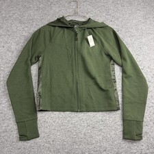 OFFLINE By Aerie Jacket Womens Medium Green Hooded Cropped Zip Modal Blend picture