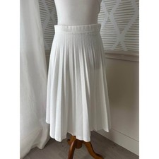 Vintage 100% Wool Texture the Wilroy Traveler Size 6 Midi White Pleated Skirt picture