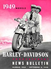 VINTAGE 1949 HARLEY DAVIDSON MOTORCYCLE AD POSTER PRINT 36x27 9MIL PAPER picture
