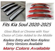 Custom Black OR Chrome Door Handle Covers 2020 - 2025 Fits Kia Soul U PICK COLOR picture