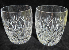 Waterford Kildare Crystal 10oz Flat Tumbler Barrel Shape Set of 2 Signed 4.25