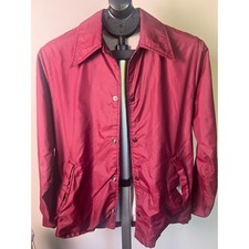 Sears Put On Shop Coach Jacket Unisex 18 Burgundy Excellent Vintage Windbreaker picture