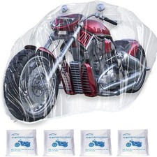4 Pcs Motorcycle Cover,Disposable Clear Plastic Moped Cover Medium (XXL ) picture