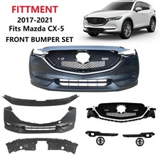 Front Bumper Cover Kit W/ Fog Lights For 2017-2021 Mazda CX-5 W/O Parking Aid picture