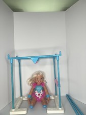 Angelia Mor's Vintage 1995 Mattel Super Jennie Gymnast Doll Bars Remote Works picture