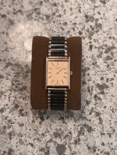 Vintage Bulova Accutron Quartz 7269 Tank Men Watch Gold Dial Speidel Band picture