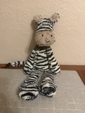 Jellycat London Merryday Zebra Plush Striped Black White Large Soft Toy 18” picture