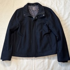 Vintage Gap Jacket Mens L Wool Blend Quilted Zip Y2K 2000’s Black Bomber picture