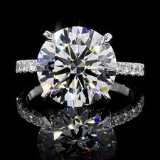 14k White Gold 5.50Ct IGI Certified Round Diamond Engagement Ring Women’s Size 7 picture