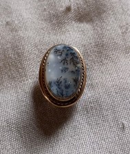 Beautiful Antique Gold Filled Dendritic Agate Single Cufflink. picture
