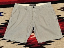 H&M L.O.G.G  Seersucker Shorts Men's 36x8 White & Gray Stripe Preppy picture